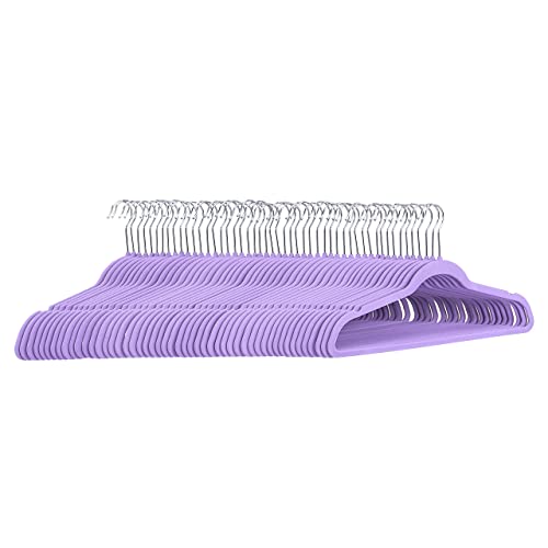 Amazon Basics – Anzug-Kleiderbügel, beflockt, Lila, 50 Stück