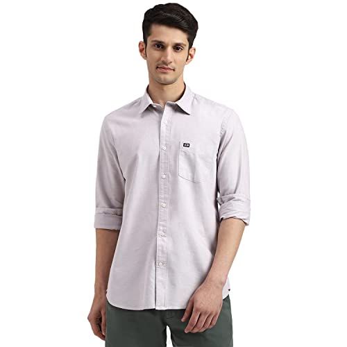 Image of Arrow Solid Slim Fit Mens Casual Shirts - 100% Cotton, Breathable & Comfortable, Full Sleeves Shirt for Men