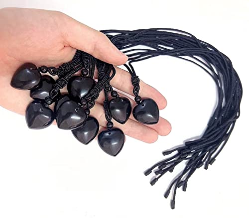 Heart Shape Black Obsidian Necklace For Women Teen Girls Girlfriend Birthday Gifts, Natural Healing Crystal Stone Pendant Necklace Lucky Gemstone Jewelry For Mom Birthday Gifts, Teen Girls Graduation Gifts #TOP4