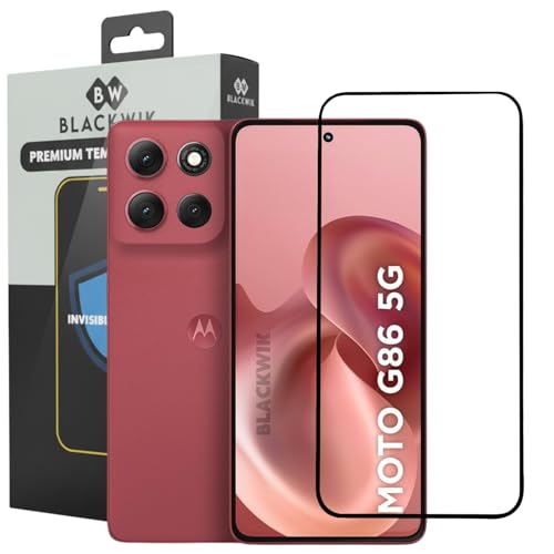 Image of Blackwik Tempered Glass Screen Protector for Moto G86 with Edge-To-Edge Protector Coverage | Easy Installation Kit (Black)