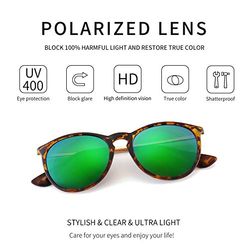 Image of SUNGAIT Vintage Round Sunglasses for Women Classic Retro Designer Style