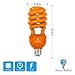 2 Pack BlueX CFL Orange Light Bulb 24W – 100-Watt Equivalent – E26 Spiral Replacement Bulbs - Orange Light Bulbs Decorative Illumination - for Indoor or Outdoor – DJ, Orange Bulbs