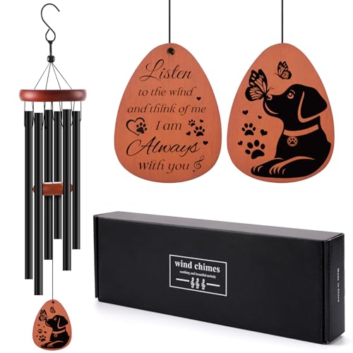 Dog Memorial Gifts Wind Chimes, Loss of Dog Sympathy Windchime Puppy Passing Away Gift for Pet Lover Owner, Personalized Pet Windchimes Bereavement Gifts Dogs