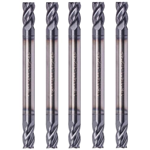 Image of 5Pcs 1 /8 inch 4 Flute Solid Carbide Square End Mill, Double End, AlTiN Coated | 35 Degree Helix, 1 /8 inch Cutting Diameter, 1 /8 inch Shank Diameter, 1 /4 inch Length of Cut, 1-1 /2 inch Overall Length