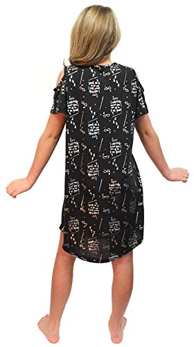 Intimo Big Girls Harry Potter I Solemnly Swear Shoulder Cut Out Nightgown (Large 10/12) Black #TOP1