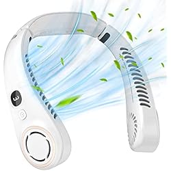 Dreamy Cubby Ventilador de cuello, Ventilador Cuello Portátil, Ventilador Cuello de 3 Niveles, Neck Fan Ventilador Cuello Silencioso Recargable USB (Blanco)