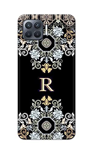 Image of PRINTFIDAA Name II Initial II Letter Alphabet R Floral Pattern Printed Designer Hard Back Case Cover for Oppo F17 Pro -(WI) MVN1007