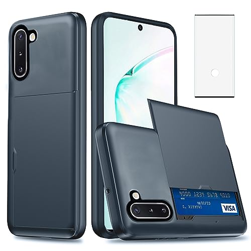 Coque Samsung Note 10 5G antichoc avec porte-carte de crédit et verre trempé inclus