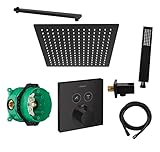 armatur matt gebürstet Hansgrohe 2-Wege Shower Select Thermostat Armatur schwarz matt inkl. Hansgrohe iBox Universal Grundkörper (Reduzierungen auf DN15 Halbzoll sind NICHT im Lieferumfang enthalten)