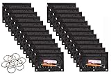 WODISON 24 Packs 3 Ring Binder Pen Pencil Case Pouch Bulk Set Stationery Bag for School Class Office Black