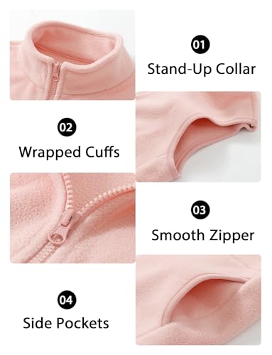 Image of Happy Cherry 2025 Kids Winter Fleece Vest Boys Girls Fleece Stand Collar Fuzzy Fall Winter Warm Outerwear with Pockets