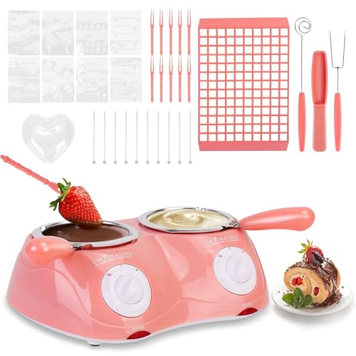 Electric Chocolate Melting Pot Gift Set Mini Fondue Pot Set Candy Making or Fondue Fountain Kit with...