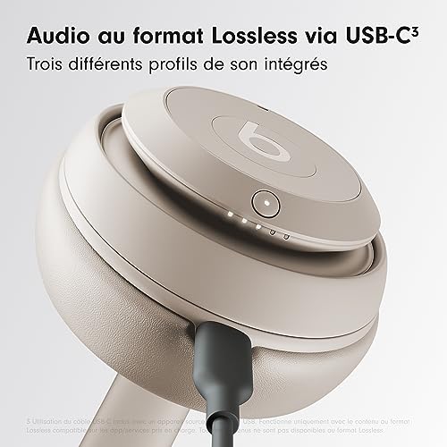 Beats Studio Pro - Casque sans Fil avec Bluetooth et Réduction du Bruit - Audio Spatial personnalisé, Audio USB-C au Format Lossless, Compatibilité Apple et Android - Sable – vue 5