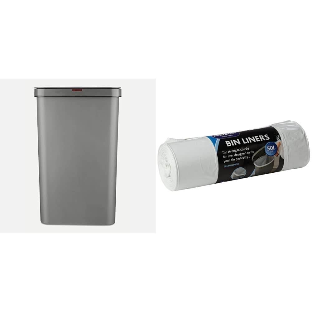 Buy Tower T838005G Sensor Bin with Retainer Ring, BatteryOperated, 50L, Grey & Addis 518024