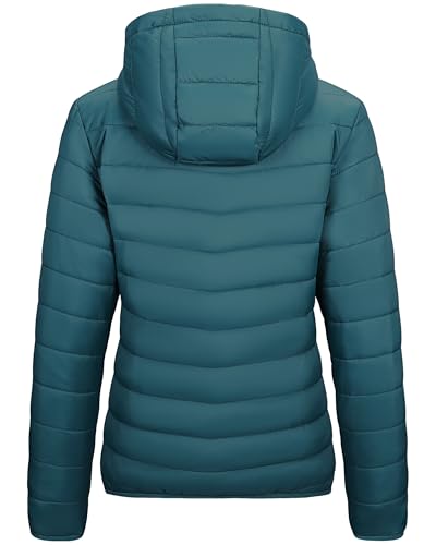 Image of Outdoor Ventures Women's Packable Lightweight Full-Zip Puffer Jacket with Hood Quilted Winter Coat