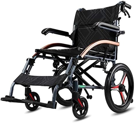 Magnesium Lightweight Foldable Wheelchairs for Elderly Self-propelled Chair, Portable & Folding, 18in Seat, Weight Capacity 300 lbs (16)