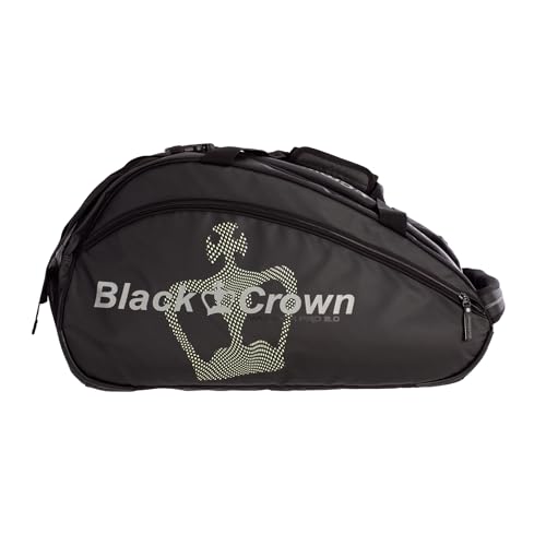 Black Crown - Paletero Wonder Pro 2.0 Negro-Amarillo- 100% Poliéster - 2 Compartimentos Centrales - Compartimento Térmico - Capacidad: 3 Palas - Bolsillo Inferior para Zapatillas 🔥