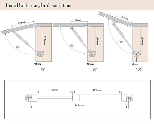 Gas Spring, Gas Strut, Gas Shocks, Soft Close Hinges, Toy Box Hinges, Lift Supports, Lid Support, Kitchen Cabinet Hinges Hydraulic Support Door Cabinet Hinge Spring, Pressure:120N/26Lb/12Kg[2 Pack] #TOP6