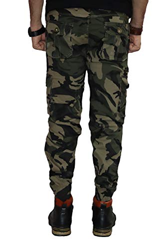 Image of Urban Legends 6 Pocket Relaxed and Regular Fit Cotton Cargo Jogger Pants for Men (Green,40)