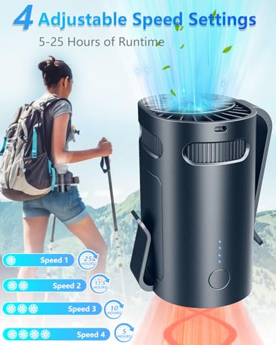 Image of Portable Fan Clip on Pants-Personal Little Light Weight Waist Fan Coolclip Belt Hip Pocket Hard Hat,Wireless Wear Charging Battery Powered Quiet Undershirt Waist Band Coolclip Fans Adult Kid White