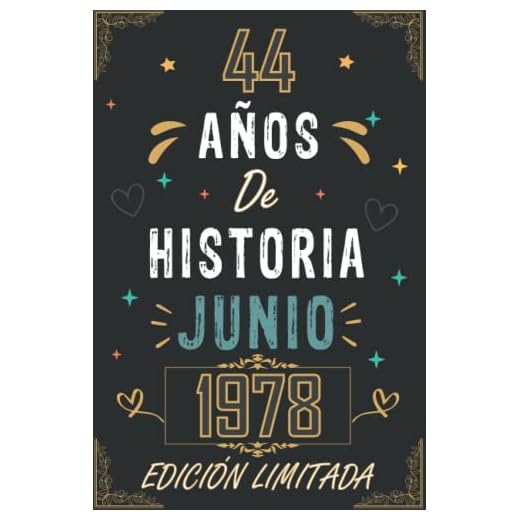 CUADERNO, 44 AÑOS DE HISTORIA JUNIO 1978 EDICIÓN LIMITADA: Regalo de 44 cumpleaños para mujeres y hombres, ideas de 44 cumpleaños... un cumpleaños... ... regalo de 44 cumpleaños para él/ella.