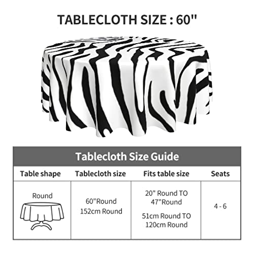Zebra And Tiger Stripes Animal Skin Tablecloth 60 Inch Round In Ruiti Table Cloth Waterproof Fabric Farmhouse Tablecloths Decorative For Home Party Birthday Wedding #TOP4
