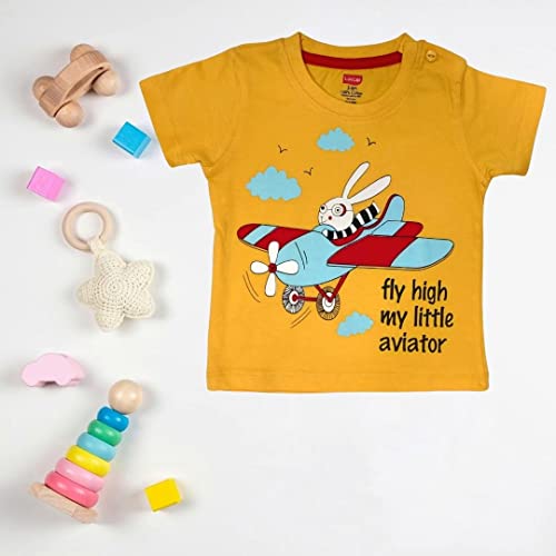 Image of LuvLap Baby Boys Regular Fit 100% Cotton Half Sleeve Boys T-Shirt Pack of 5
