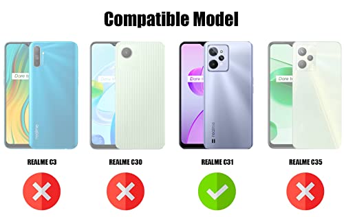 Image of Jkobi Back Cover for Realme C31 (Silicone Clear Shockproof Case with Camera Protection | Soft and Flexible | Transparent)