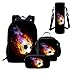 Kuiaobaty Set di sacchetti di scuola per bambini bambini zaino scuola primaria da 4 pacchetti,borsa per il pranzo con portabottiglie d'acqua, astuccio per studenti, Pallone da calcio