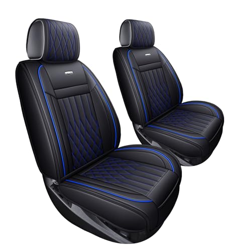 Image of Aierxuan Front Chevy Silverado GMC Sierra 1500 Seat Covers (Black-Blue)
