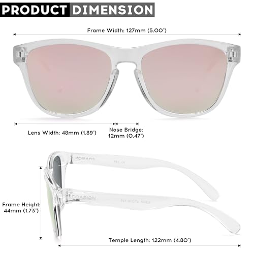 Image of COASION Classic Retro Kids Polarized Sunglasses for Boys & Girls Age 2-9 | UV400 Shatterproof Lightweight Sun Glasses with Brand Logo, Toddler Beach Outdoor Travel Sunnies, Children Summer Must-Haves