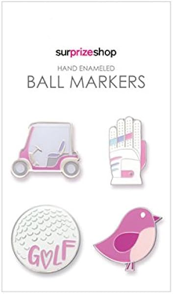 Surprizeshop Golfbollsmarkörer - Pink handemaljerad