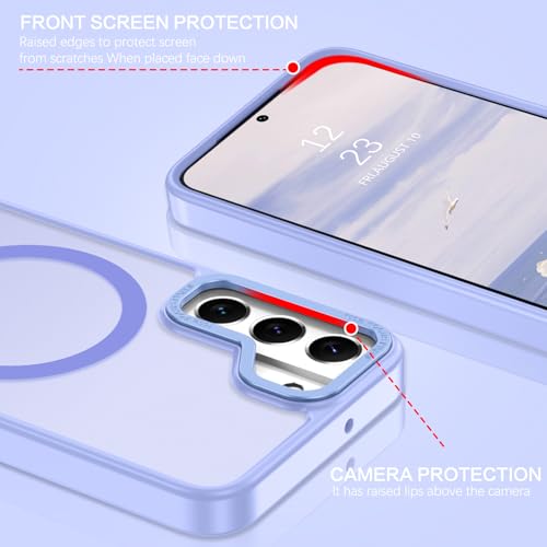 Image of BENTOBEN for Samsung Galaxy S22 Case, Galaxy S22 Magnetic Case [Compatible with MagSafe] Translucent Matte Slim Shockproof Women Men Protective Case Cover for Samsung Galaxy S22 6.1 inch, Lavender