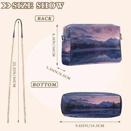 susiyo Snowy Landscape Lake Crossbody Bags for Women PU Leather Crossbody Purse Small Shoulder Handbag Purses for Girls3