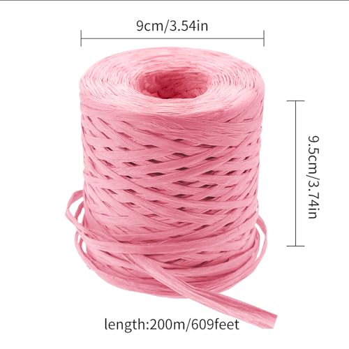 Image of 218 Yards Raffia Paper Craft Ribbon Packing Paper Twine, 1 /4 Inch by 218 Yards