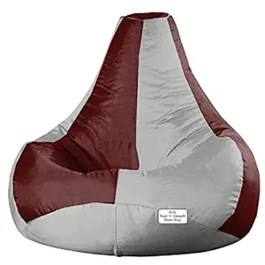 RnS Rest 'n' Sleep Bean Bag Filled with Beans (XXXL, Brown/Light Gray)