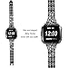 bayite Slim Bling Bands Compatible with Fitbit Versa/Versa 2/Versa Lite Smartwatch, Dressy Metal Bracelet Jewelry Wristband Women, Black