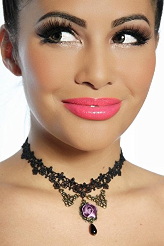 Preisvergleich Produktbild Gothic-Collier - schwarz / lila