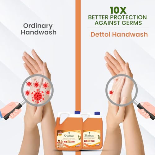 Image of Shatras Natural Goodness Of Sandalwood Hand Wash | 99.9% Germ Protection | Rich Lathering Formula With Anti-Bacterial Properties| Soft 0n Hands| Soothes & Hydrates Skin (Pack Of - 2, 5L each)