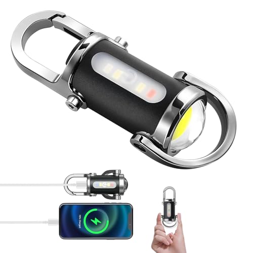 Emergency PowerBank Keychain Flashlight（3 in 1）, Rechargeable 500...