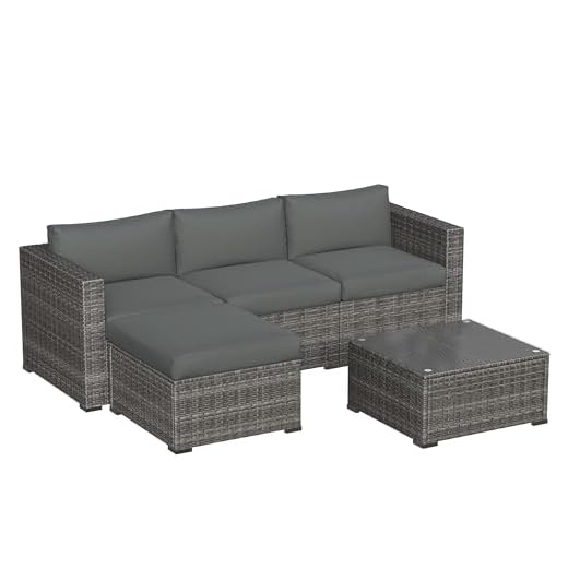 Modern 5-Piece Outdoor Sectional Sofa Set