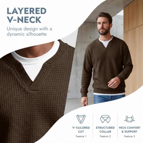 moolBeko Men's Textured Waffle Layered-Look Long-Sleeve Tee - image 4