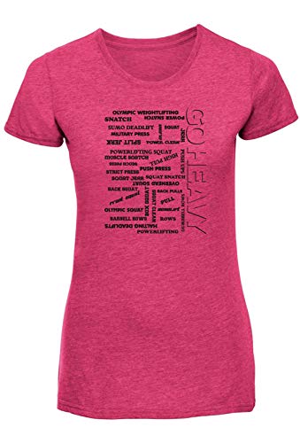 GO HEAVY T-Shirt Sport Fitness Femme | Chemise de Yoga à Manches Courtes | mentions légales All The Pain Rose S Cover
