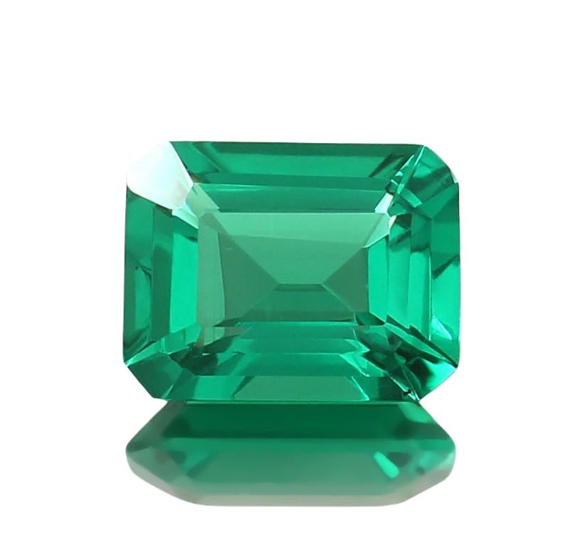 Émeraude naturelle de Zambie 11x8,5 mm taillée pour création de bague et collier artisanaux