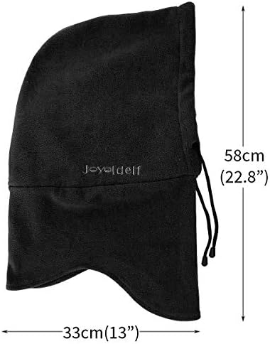 Joyoldelf Thermal Balaclava Face Mask Outdoor Sports Hood Hat (Black)