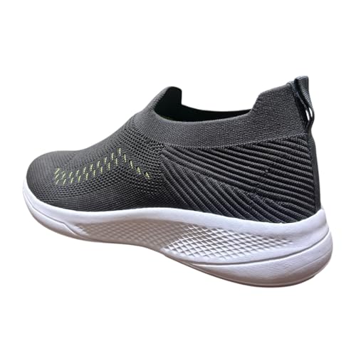 Image of Men's Slip-On Walking Shoes with Breathable Knit Mesh Upper | Lightweight Cushioned Sole Casual Sneakers | Sock-Style Flexible Comfort Shoes for Walking, Travel & Light Sports
