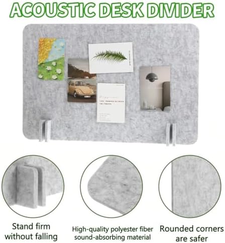 Freestanding Desk Divider Partition - Privacy Screen for Office, Home & School - Noise Reduction, Personal Space, Workstation Divider, Adjustable Design