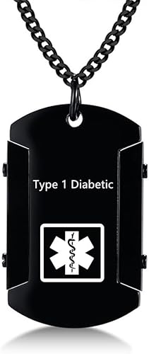 Miniatura 12 de Collar de identificación de alerta médica para hombres, grabado con láser, collar con colgante de etiqueta de acero inoxidable, identificación