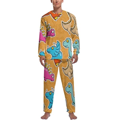 Manche longue pantalon vêtement de nuit homme motif dinosaure à offrir
