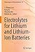 Produktbild Electrolytes for Lithium and Lithium-Ion Batteries (Modern Aspects of Electrochemistry, 58, Band 58)